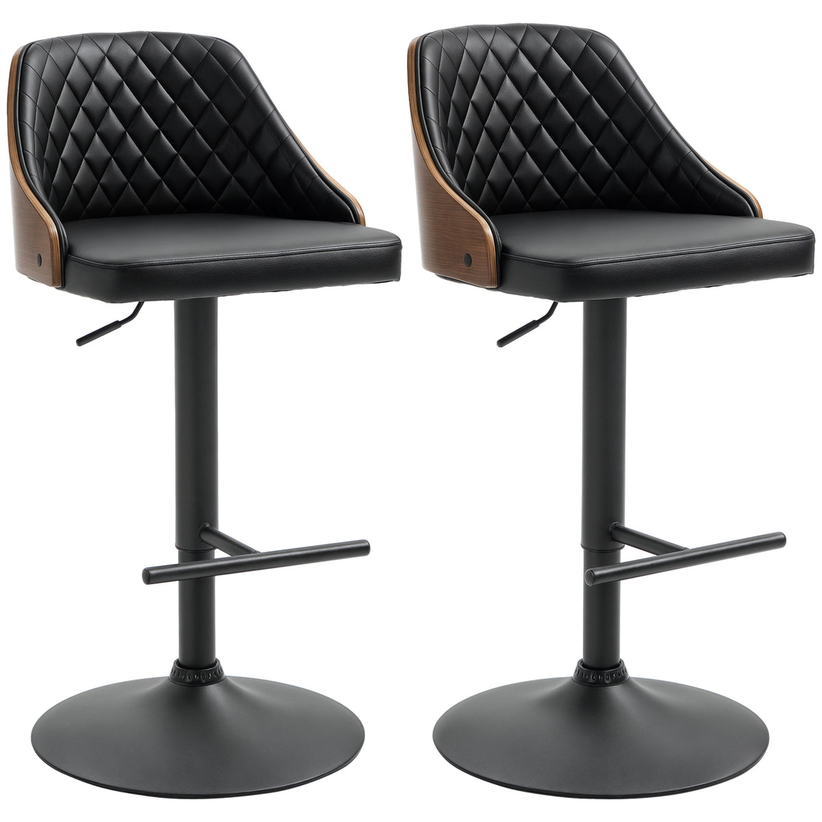 Tabourets de bar pivotants hauteur ajustable ensemble de 2