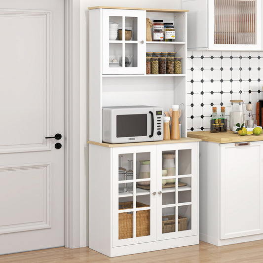 Buffet de cuisine avec hutch et tablettes ouvertes