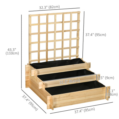 Jardinière surélevée 3 étages avec treillis