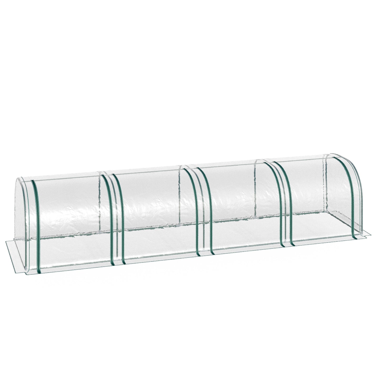  4m x 1m x 0.8m Portable Tunnel Greenhouse with 4 Zipper Doors