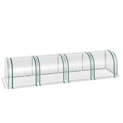  4m x 1m x 0.8m Portable Tunnel Greenhouse with 4 Zipper Doors