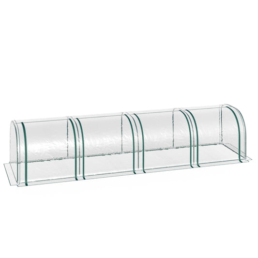 Serre tunnel portable 396 x 91 x 76 cm avec 4 portes