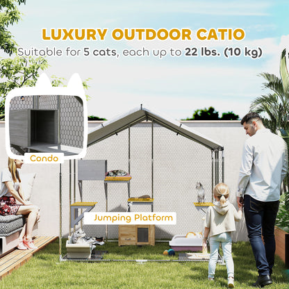 Enclos extérieur pour chat en métal imperméable
