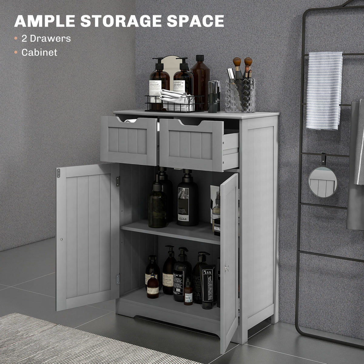 Meuble de rangement pour salle de bain à deux tiroirs