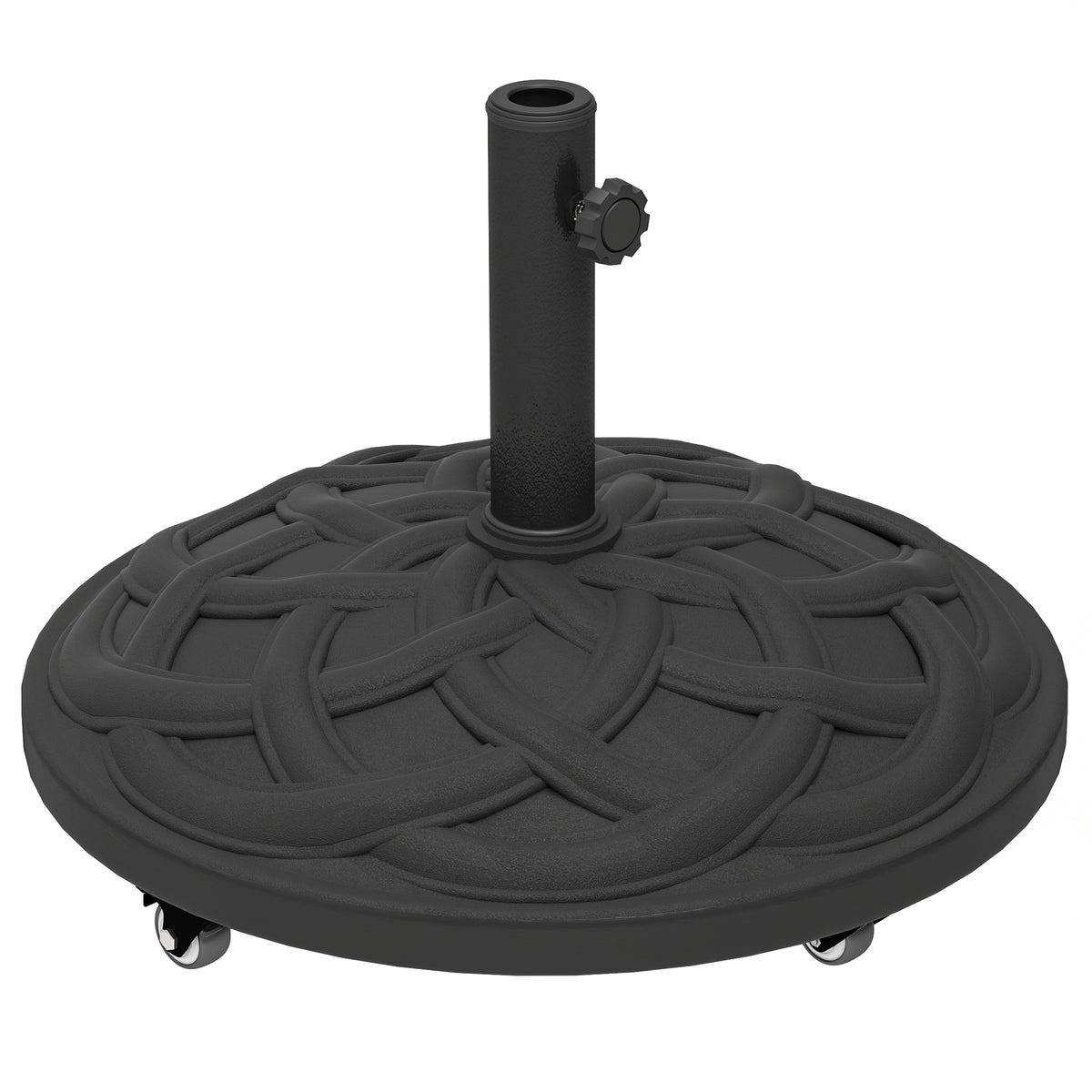 Socle de parasol rond avec roulettes 20 kg
