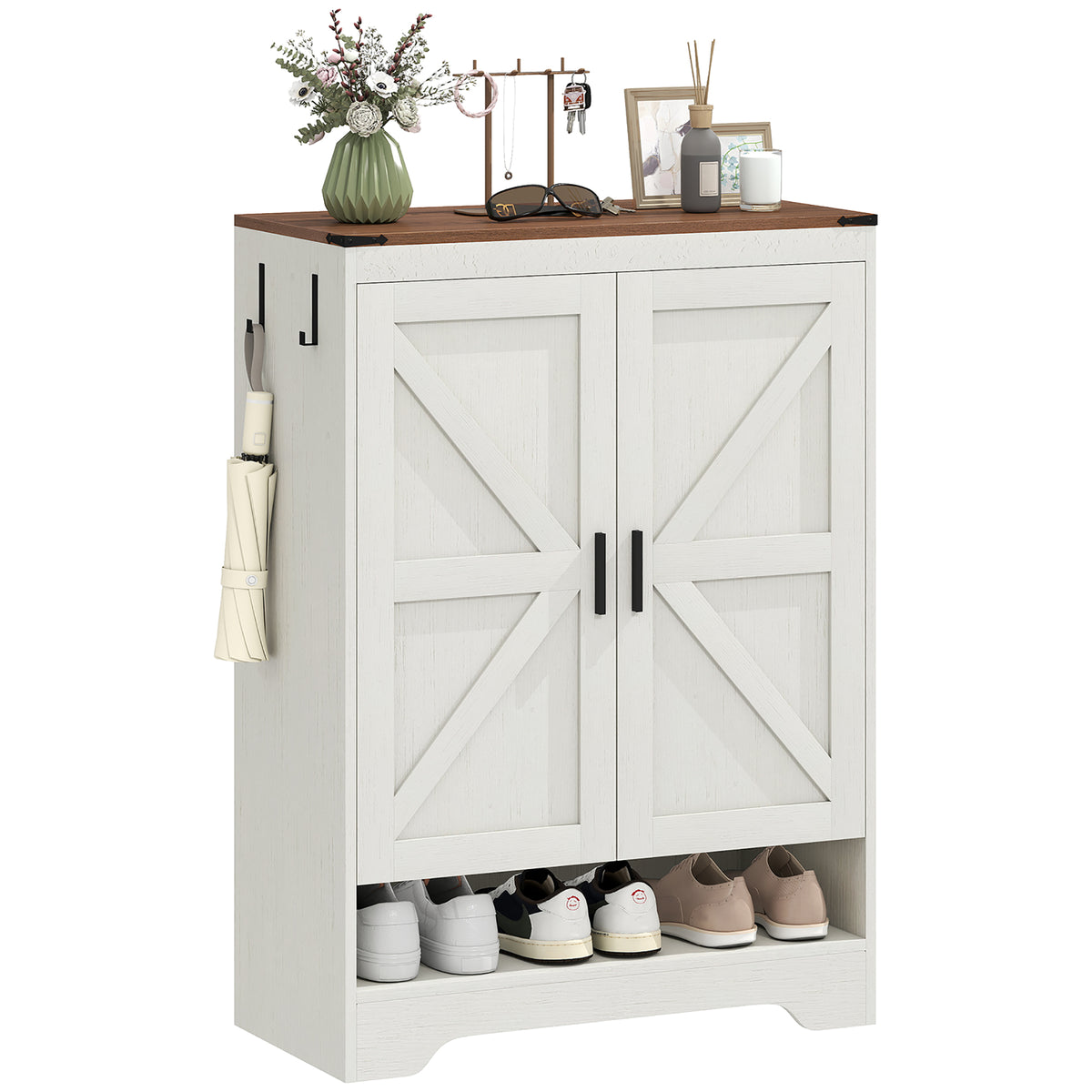Meuble à chaussures rustique pour rangement d'entrée