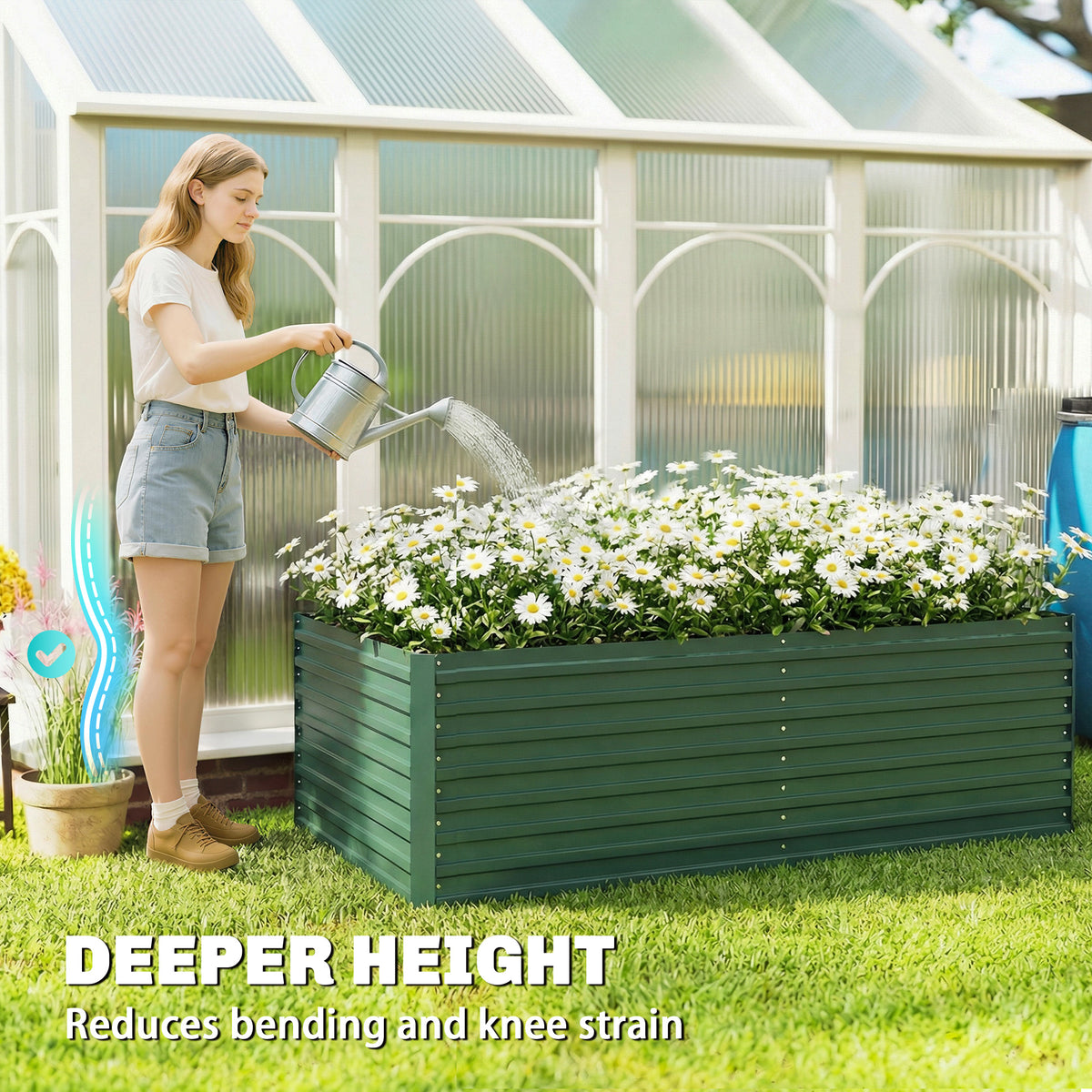 Lit de jardin surélevé galvanisé 180 cm, lot de 2