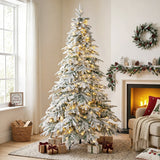 Arbre de Noël artificiel illuminé et enneigé