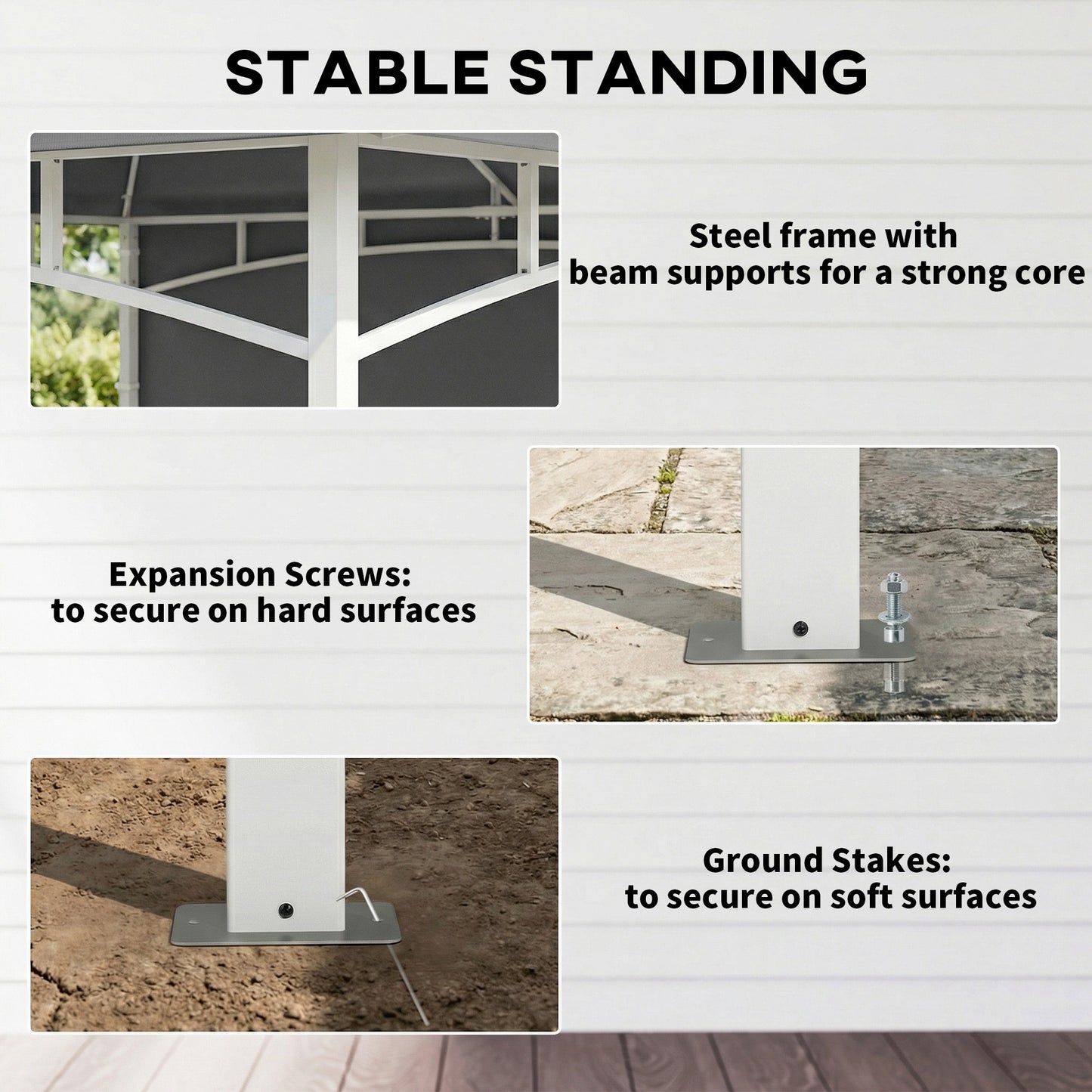 Gazébo patio double toit 3 x 3 m avec rangement