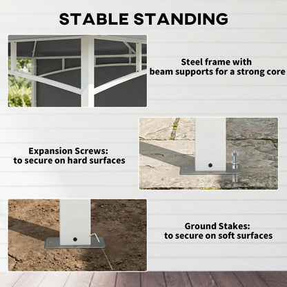 Gazébo patio double toit 3 x 3 m avec rangement
