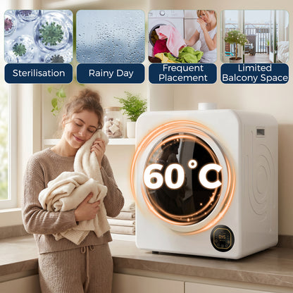 Sécheuse à linge compacte avec cuve en acier inoxydable 8 kg