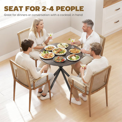 Table ronde industrielle compacte 80 cm