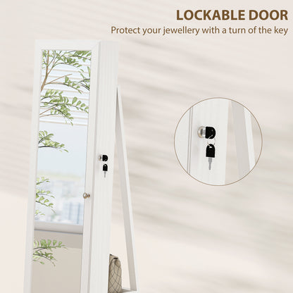 Armoire à bijoux pivotante 360° avec miroir verrouillable
