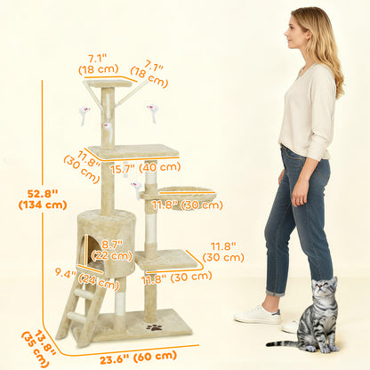 Arbre à chat multiétage avec griffoirs et condo