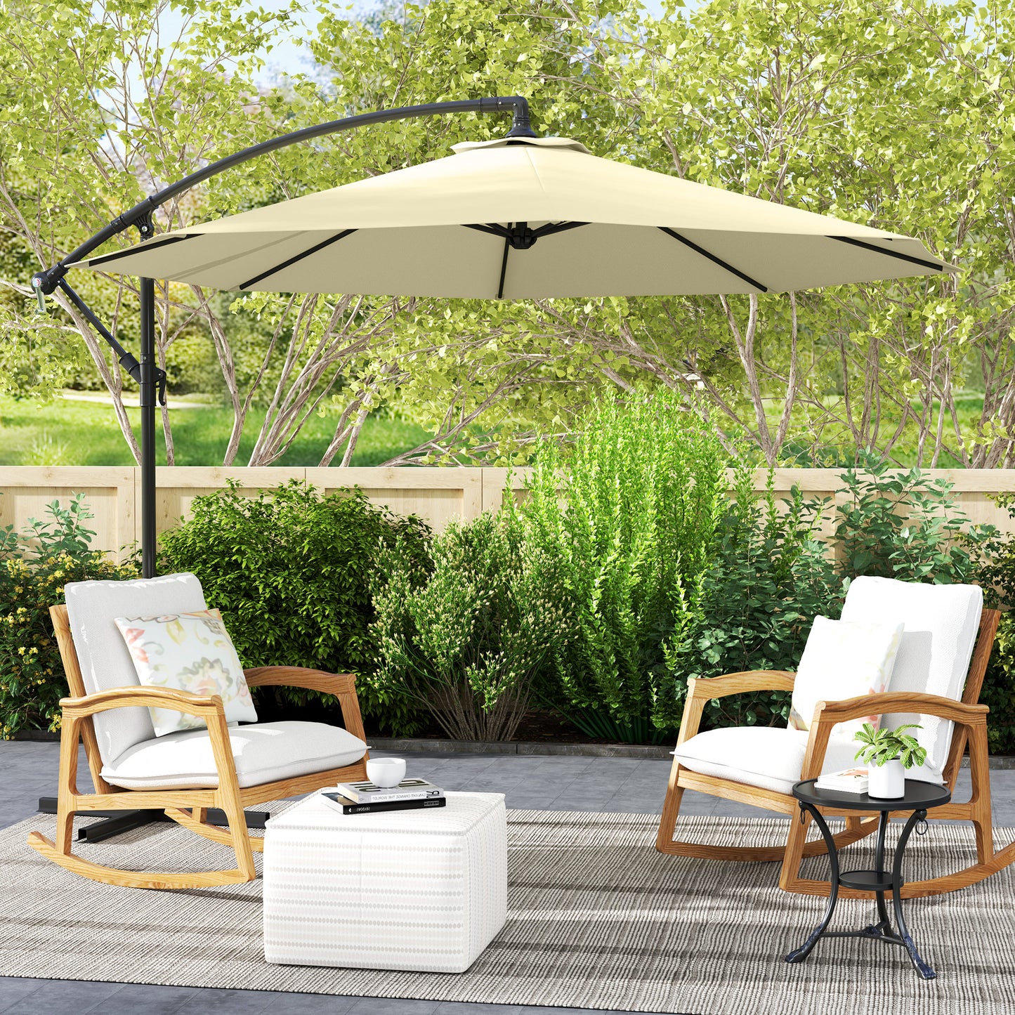 Parasol déporté patio 10 pieds cantilever avec base croisée