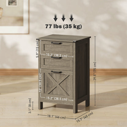 Classeur vertical à 3 tiroirs style champêtre rustique