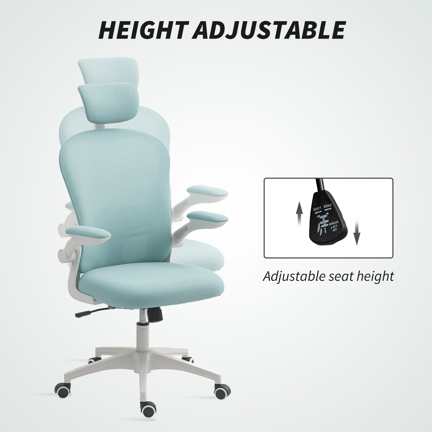 Chaise de bureau ergonomique avec support lombaire 4D