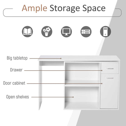 Bureau d'angle rotatif 180° avec rangements
