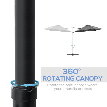 Parasol déporté cantilever 8,5 pieds avec base