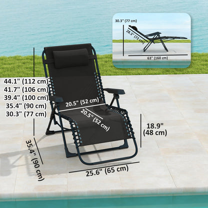 Chaise longue zéro gravité 5 positions pliante