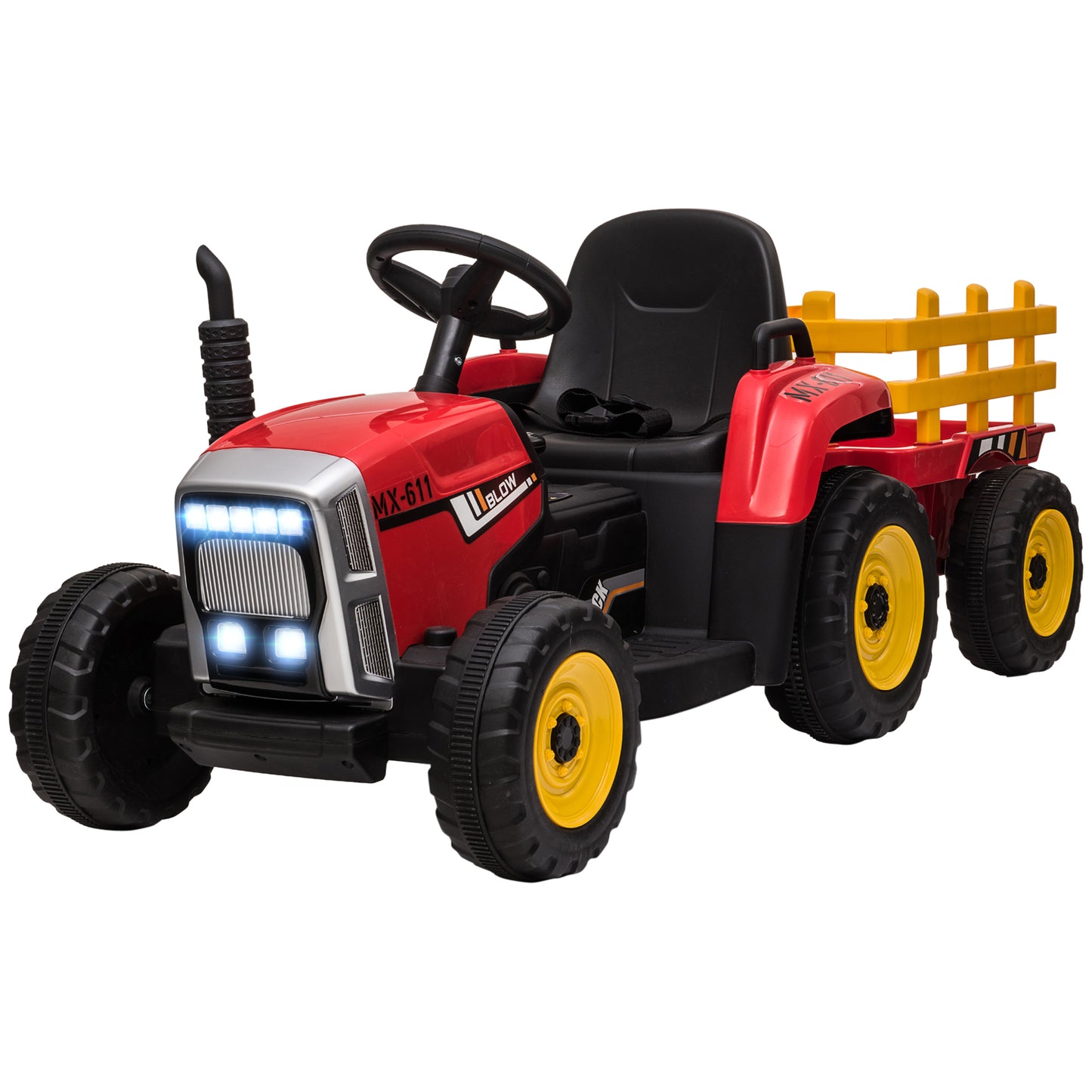 Tracteur électrique 12V pour enfants avec remorque