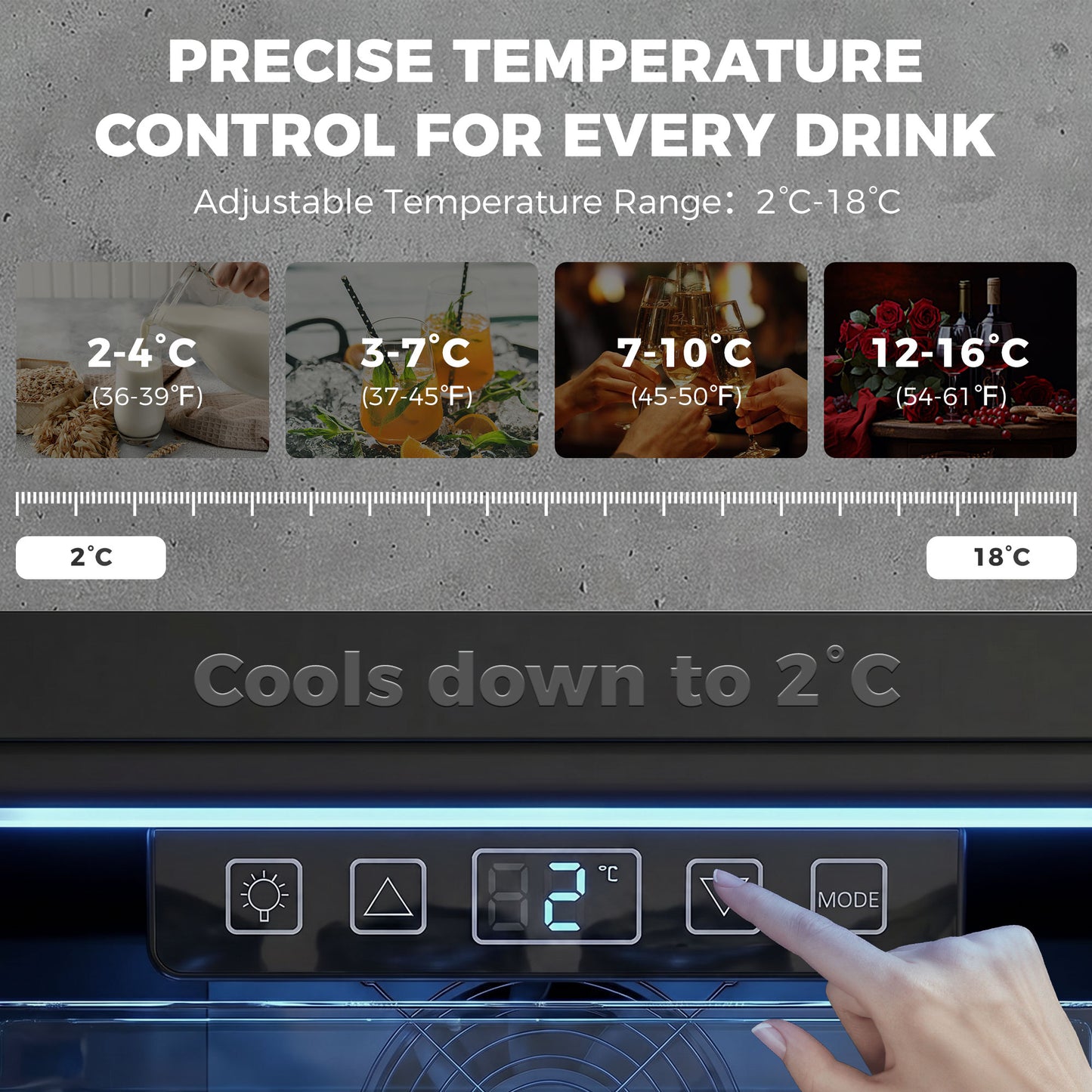 Réfrigérateur à boissons 2,4 pi³ porte vitrée double couche