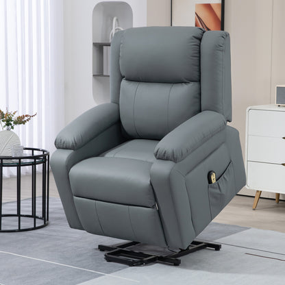 Fauteuil releveur électrique rembourré similicuir avec télécommande