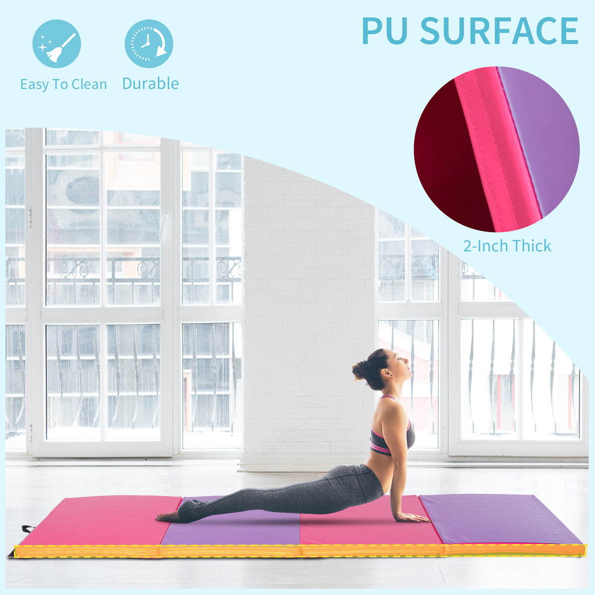 Tapis de gymnastique pliable épais pour entraînement