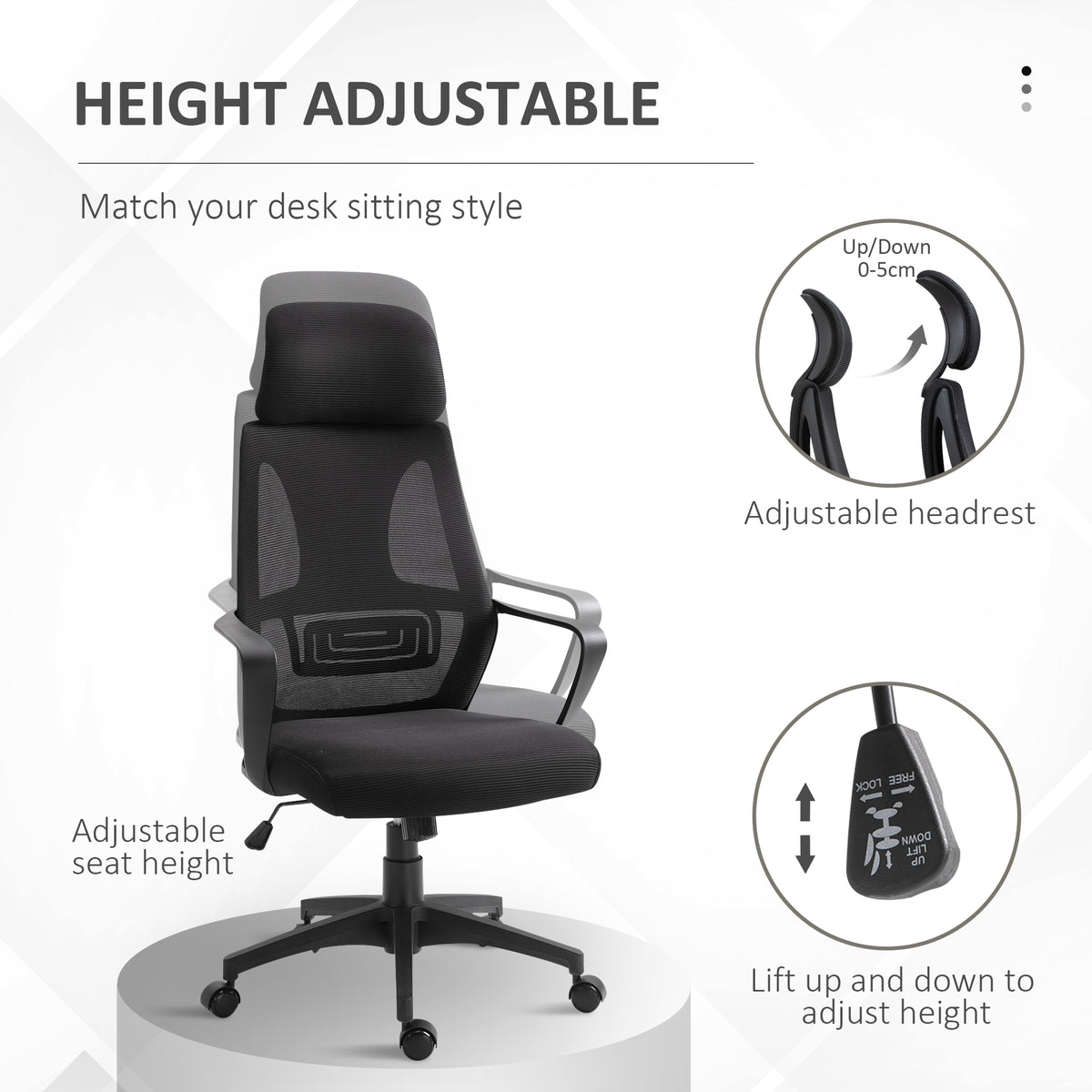 Chaise de bureau ergonomique appui-tête ajustable