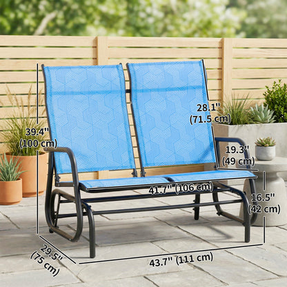 Banc planeur extérieur 2 places mécanisme glissement