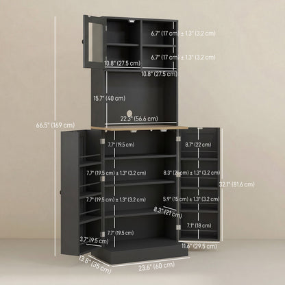 Armoire de cuisine garde-manger avec portes en verre
