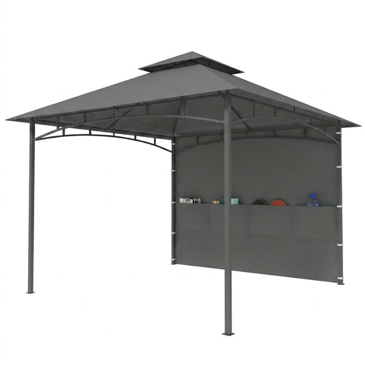 Gazébo patio double toit 3 x 3 m avec rangement
