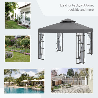 Gazébo de jardin 10x10 pieds avec moustiquaire