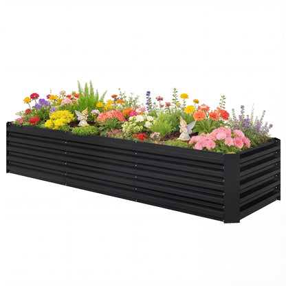 Bac de jardinage surélevé galvanisé 240 x 80 x 45 cm