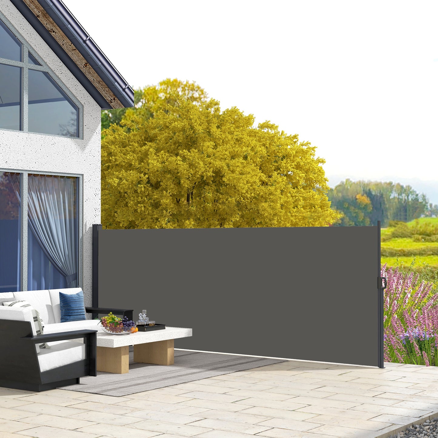Auvent rétractable latéral 4m x 1,8m pour terrasse