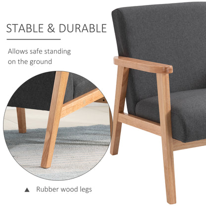 Fauteuil d'appoint moderne rétro en tissu avec accoudoirs