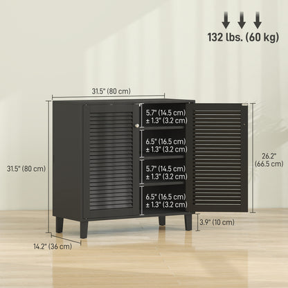 Armoire à chaussures 4 niveaux avec 2 portes