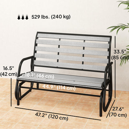 Banc balançoire de patio 2 places — acier et bois composite