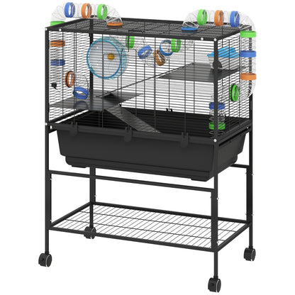 Cage pour hamster roulante à 3 niveaux