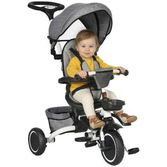 Tricycle Aosom 6-en-1 Pliable pour Tout-Petit 1-4 Ans