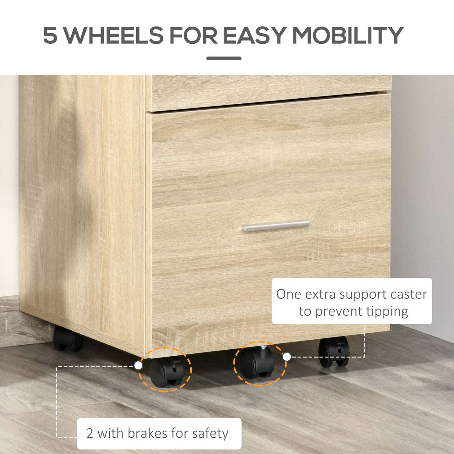 Classeur mobile 2 tiroirs sur roulettes