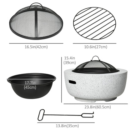 Foyer extérieur effet pierre 61 cm avec pare-étincelles