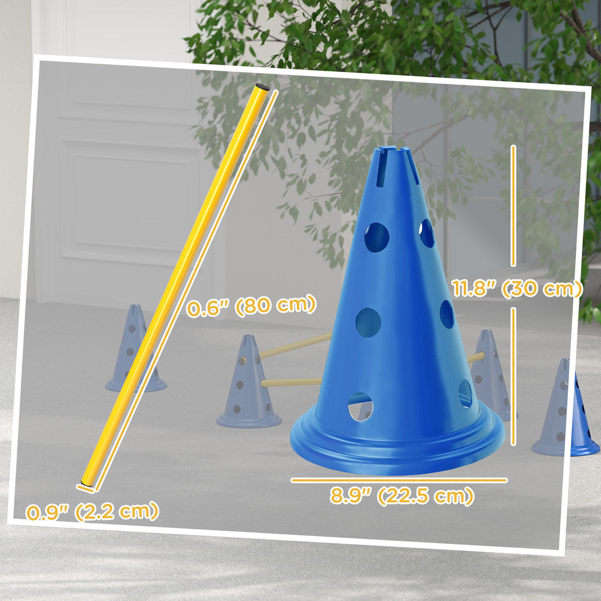 Ensemble d'agilité pour chien avec cônes et perches ajustables