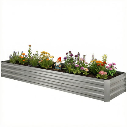 Bac surélevé galvanisé 8'x2'x1' pour jardin