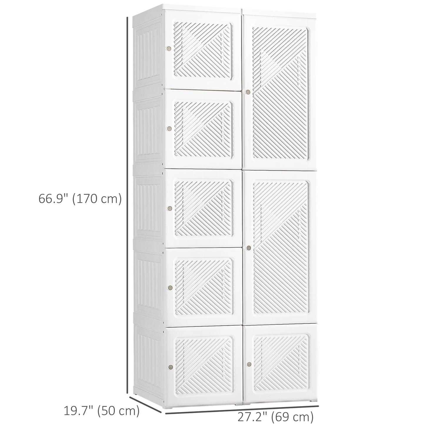 Penderie pliable modulaire avec rangements cubes et tringles
