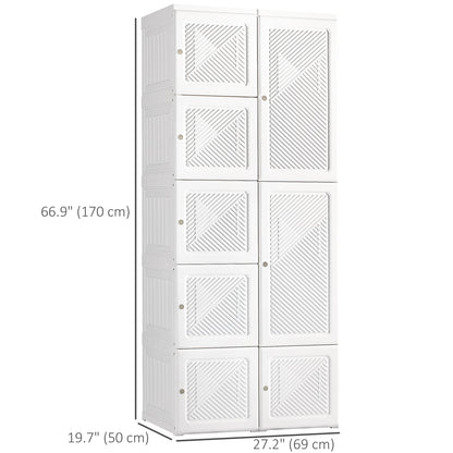 Penderie pliable modulaire avec rangements cubes et tringles