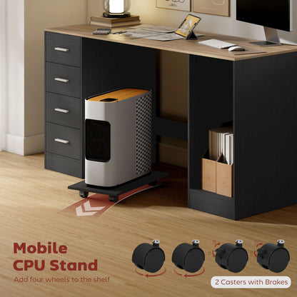 Bureau informatique avec 4 tiroirs et tablette mobile