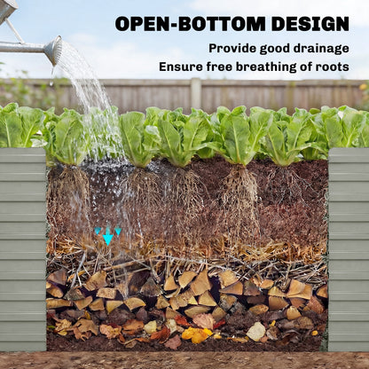 Bac jardinage surélevé galvanisé extra profond 152x91x60cm