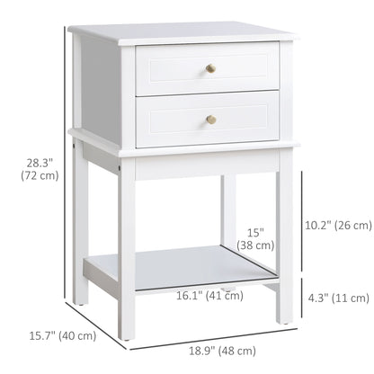 Table d'appoint moderne avec tiroirs et étagère de rangement
