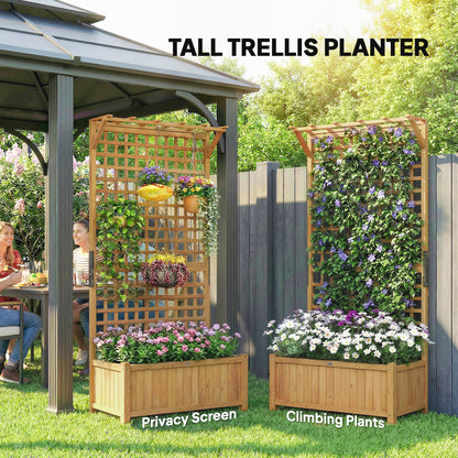 Jardinière surélevée avec treillis pour plantes grimpantes — jaune